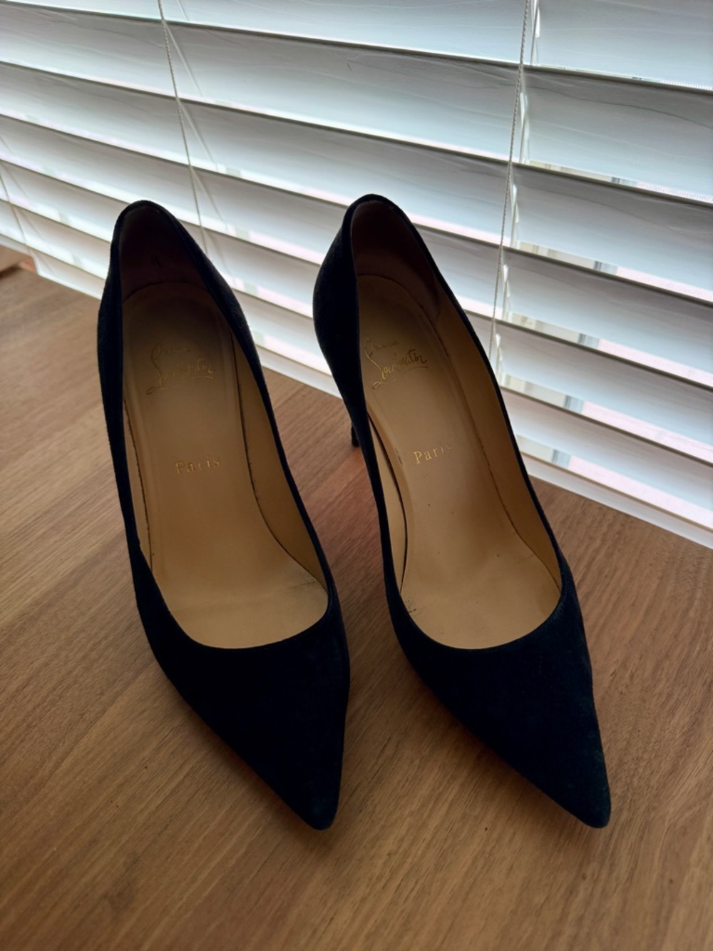 Christian Louboutin Black Suede Pumps Kate 85mm